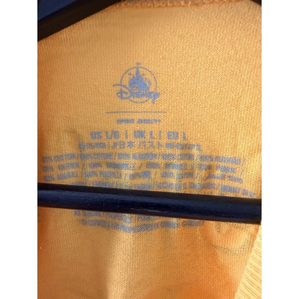 Disney Parks Orange Bird Spirit Jersey Long Sleeve Yellow All Over Print Size L